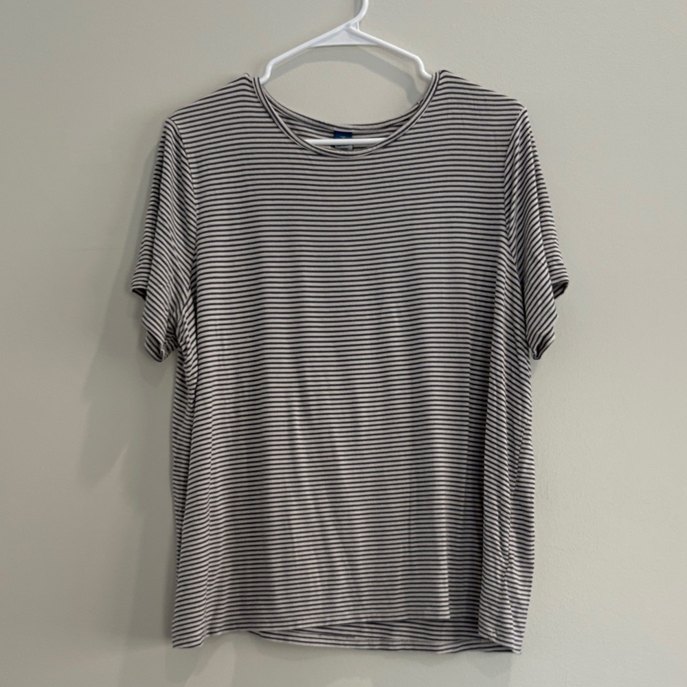 Old Navy Luxe Nave Blue and White Striped Tee